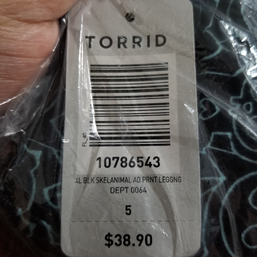 Torrid Black, Blue and Pink Graphic Leggings - Picture 3 of 3